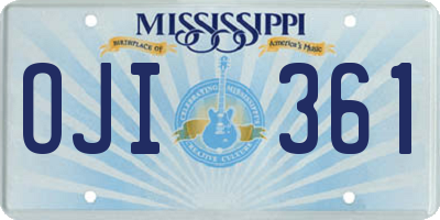 MS license plate OJI361