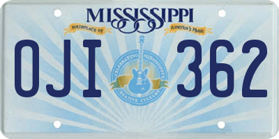 MS license plate OJI362