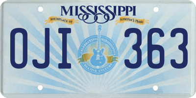 MS license plate OJI363