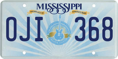 MS license plate OJI368