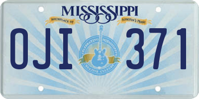 MS license plate OJI371
