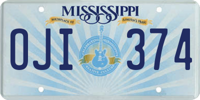 MS license plate OJI374