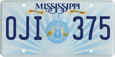 MS license plate OJI375