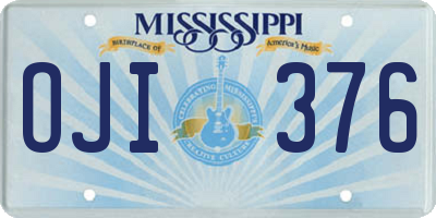 MS license plate OJI376