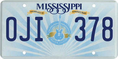 MS license plate OJI378