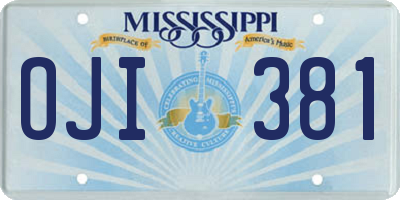 MS license plate OJI381