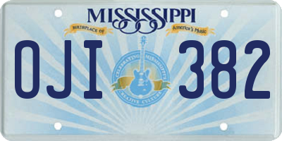 MS license plate OJI382