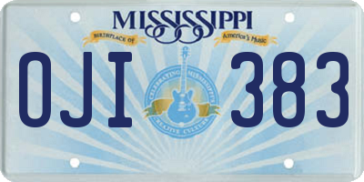 MS license plate OJI383