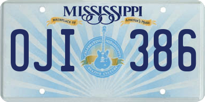MS license plate OJI386