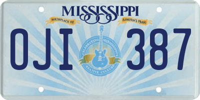 MS license plate OJI387