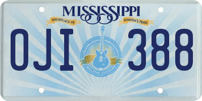 MS license plate OJI388