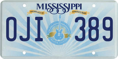 MS license plate OJI389