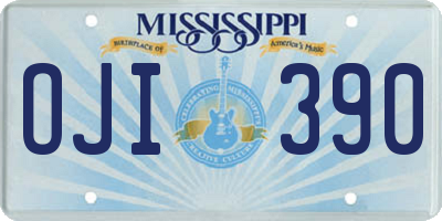 MS license plate OJI390