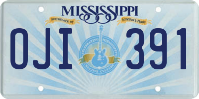 MS license plate OJI391