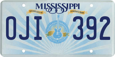 MS license plate OJI392