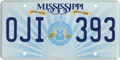 MS license plate OJI393