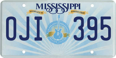 MS license plate OJI395