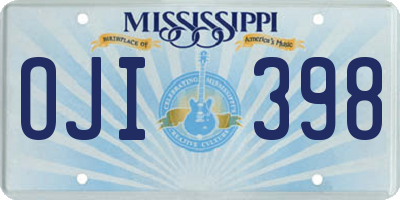 MS license plate OJI398