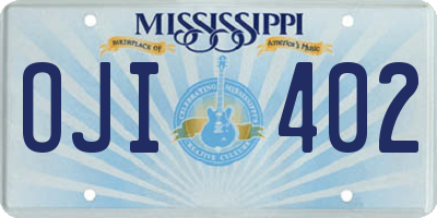 MS license plate OJI402