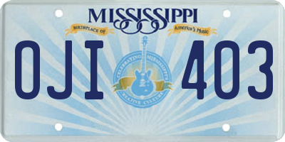 MS license plate OJI403