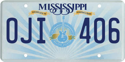 MS license plate OJI406