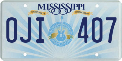 MS license plate OJI407