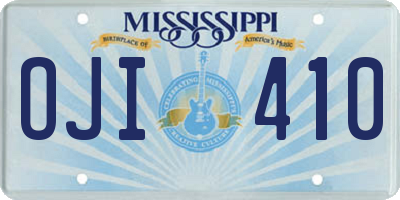 MS license plate OJI410