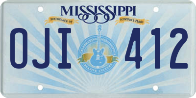 MS license plate OJI412