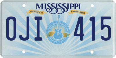 MS license plate OJI415