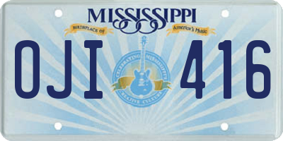 MS license plate OJI416