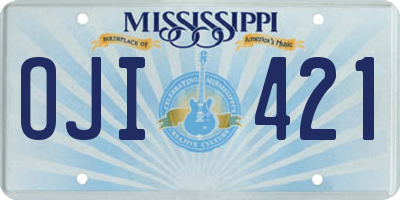 MS license plate OJI421