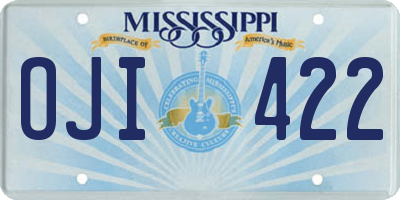 MS license plate OJI422