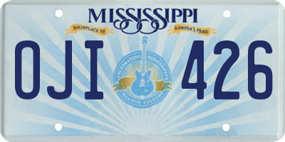 MS license plate OJI426