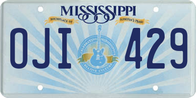 MS license plate OJI429