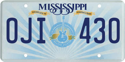 MS license plate OJI430