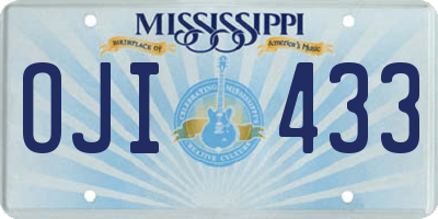 MS license plate OJI433