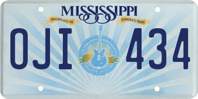 MS license plate OJI434