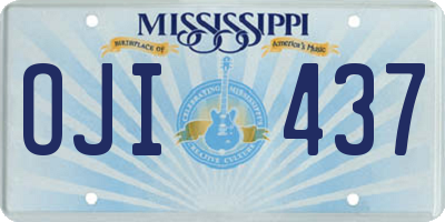 MS license plate OJI437