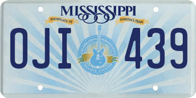 MS license plate OJI439