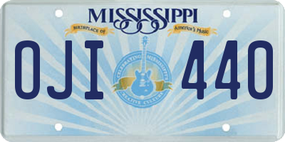 MS license plate OJI440