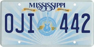 MS license plate OJI442