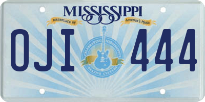 MS license plate OJI444