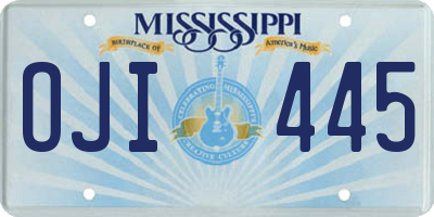 MS license plate OJI445