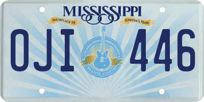 MS license plate OJI446
