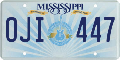 MS license plate OJI447
