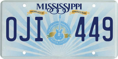 MS license plate OJI449