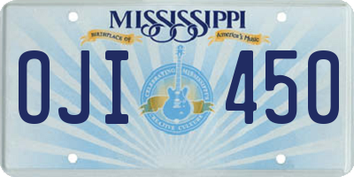 MS license plate OJI450