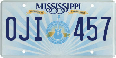 MS license plate OJI457