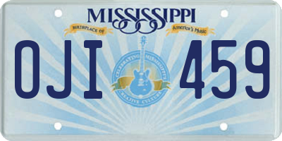 MS license plate OJI459