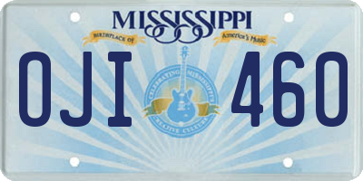 MS license plate OJI460